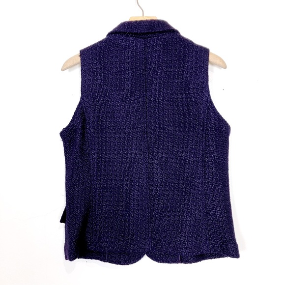 Coldwater Creek wool blend knit vest deep purple medium 10 12 - Picture 2 of 7